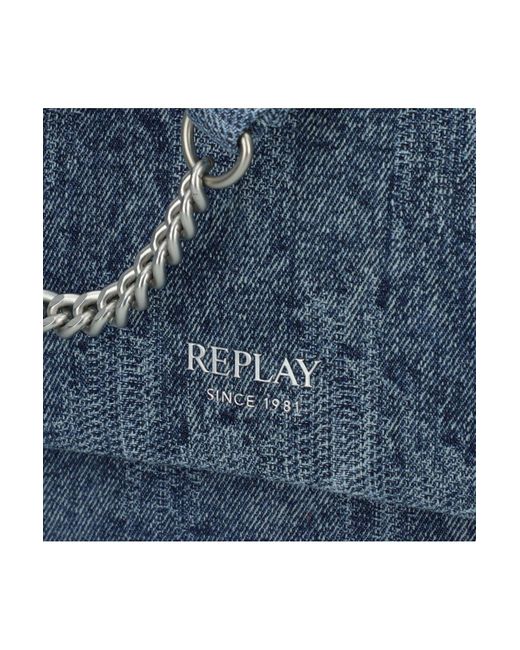 Replay Blue Shopper Tasche 36 Cm Für Damen