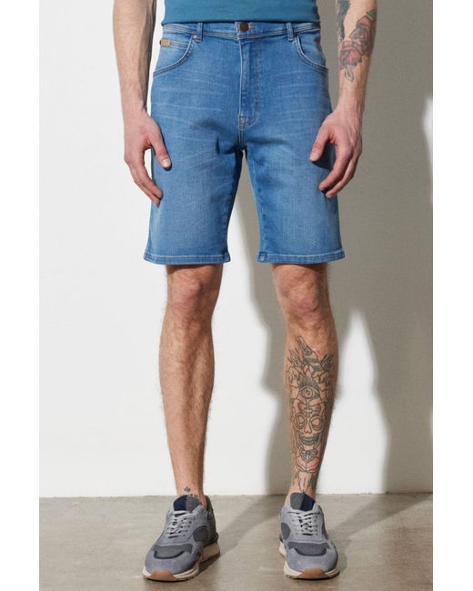 Wrangler Hellblaue Flexible Jeans – Denim-Shorts Mit Normaler Passform Für Herren in Blue für Herren