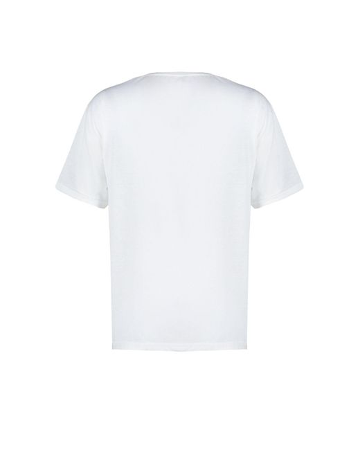 Trendyol White Es bedrucktes strick-t-shirt mit entspanntem/bequemen schnitt