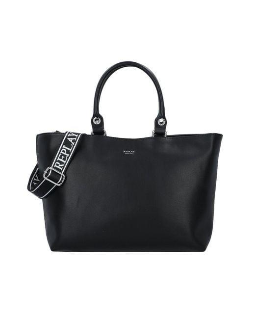 Replay Black Shopper Tasche 45 Cm Für Damen
