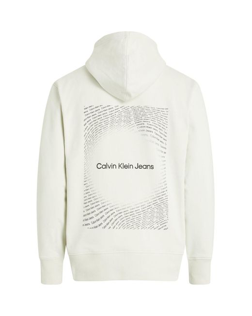 Calvin Klein Hoodie mit quadratischem frequenz-logo in White für Herren