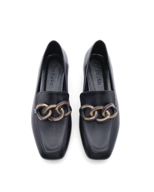Marjin White Loafer Mit Kettenschnalle Freizeitschuhe Tolira Für Damen