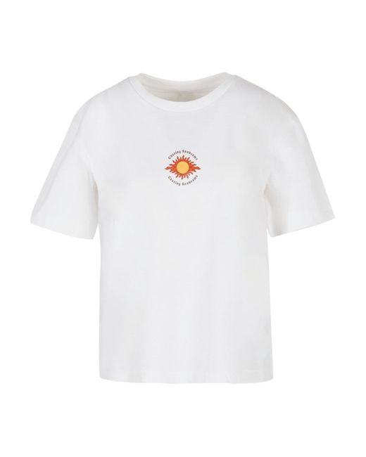 Merchcode White Chasing Sunbeams Tee Für Damen