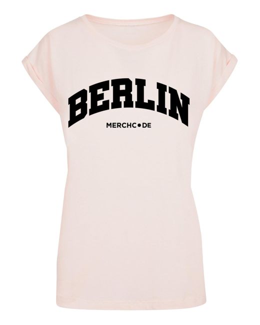 Merchcode Ladies berlin wording t-shirt in Pink | Lyst DE