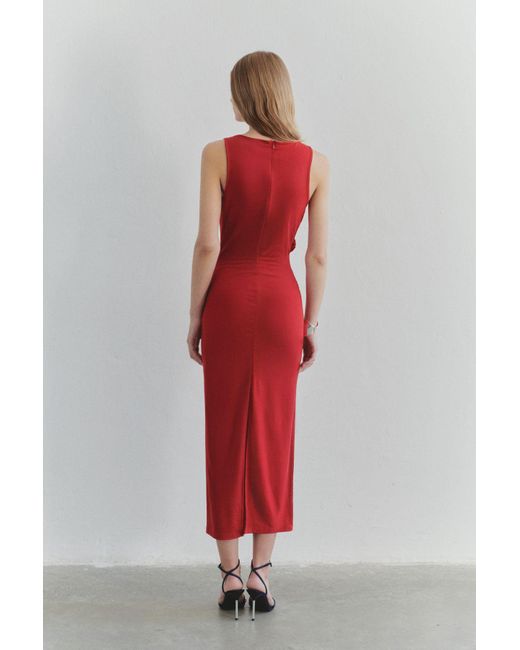 Trendyol Red Rose Detailliertes Strickkleid