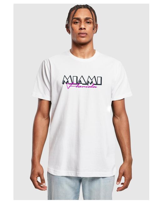 Mister Tee Miami florida t-shirt in White für Herren