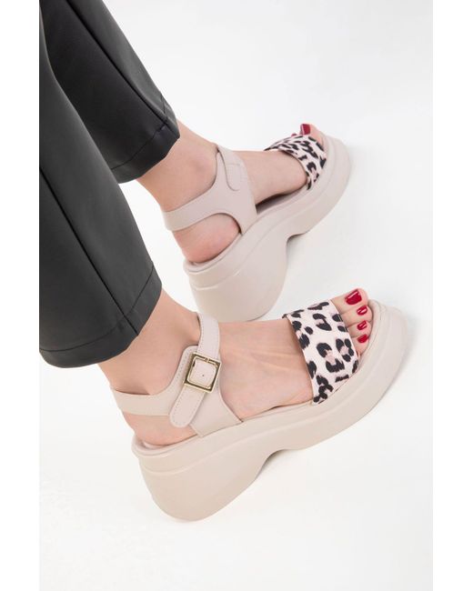 Soho Gray Leopard Sandalen Für Damen