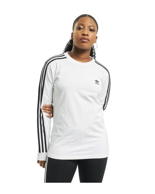 Adidas White 3 stripes langarmshirt