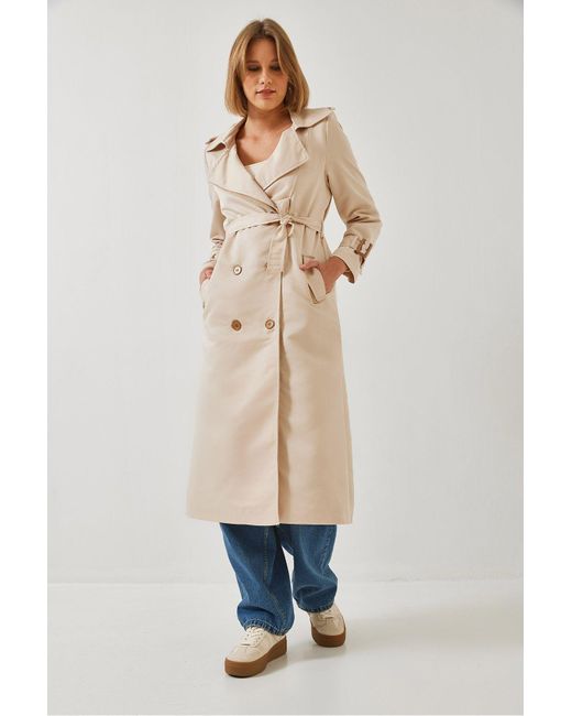 Bianco Lucci Blue Garni Windjacke Detail Clamshell Trenchcoat 2488 Für Damen