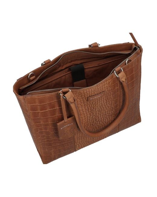 Burkely Brown Cool Colbie Shopper Tasche Leder 35 Cm Laptopfach Für Damen