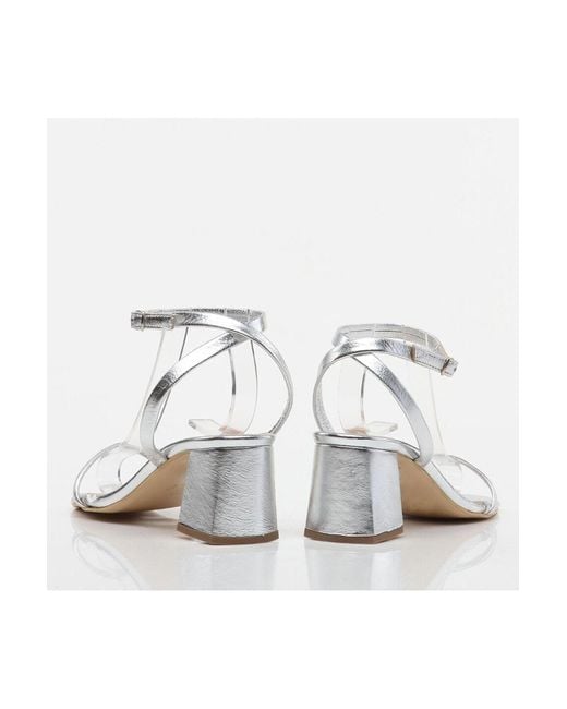 Hotiç White Sandalen Aus Echtem Leder Mit Absatz Für Damen