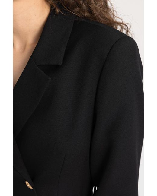 Defacto Black Midi-langarmkleid aus tweed mit jackenkragen