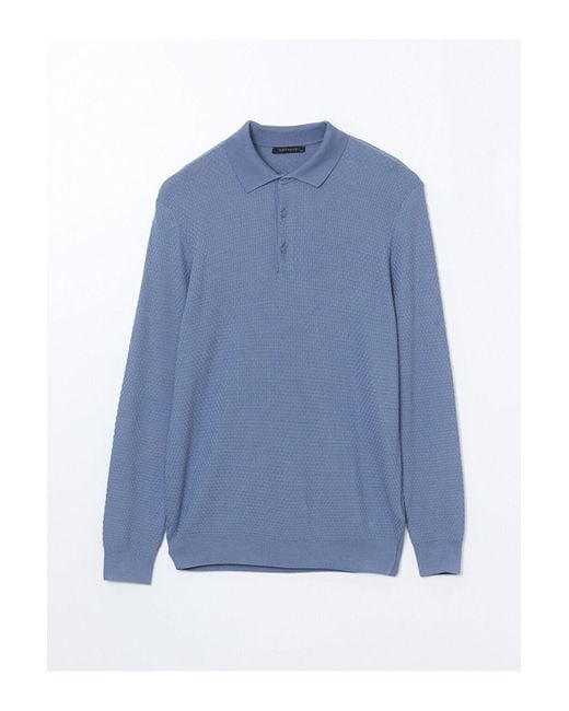 LC Waikiki Southblue Langärmliger Strickpullover Mit Polokragen Für Herren für Herren