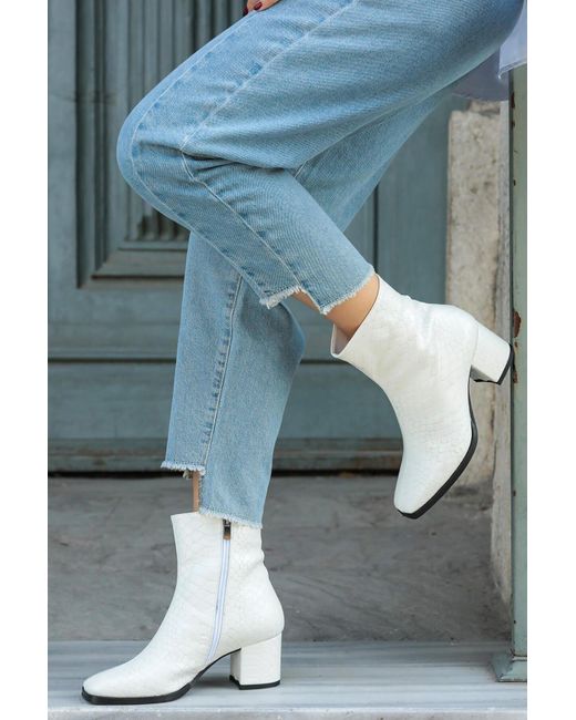 Mio Gusto Blue Macy Stiefel Mit Krokodilmuster