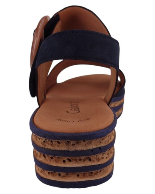 Gabor Komfort sandalen keil f-weite 44.550 16 blue leder