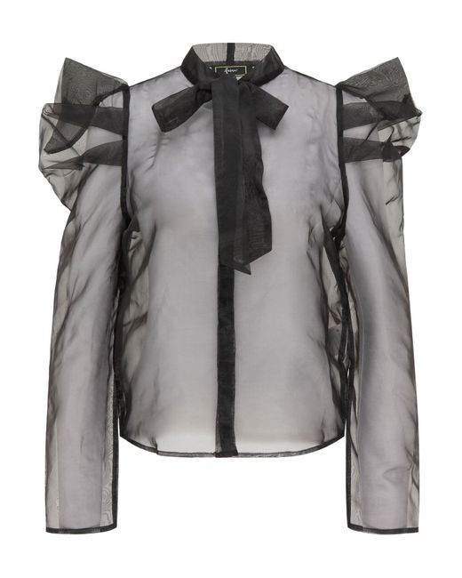 faina Black Organza Bluse Für Damen