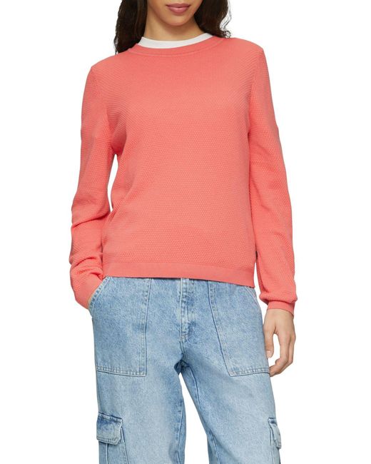 Qs By S.oliver Structured Knitted Sweater – Baumwollviskose Für Damen