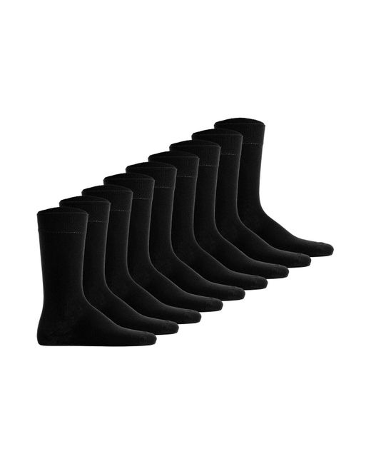 Hudson Black Socken, 9Er Pack Simply, Basic Socken, Einfarbig