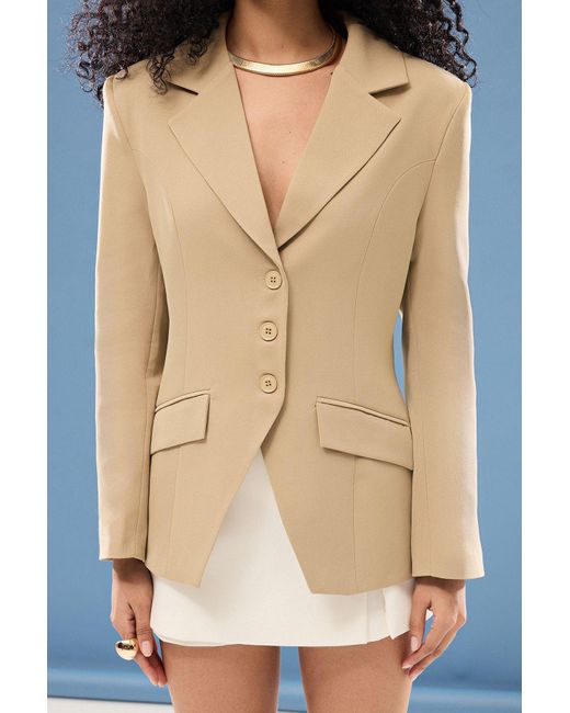 Trendyol Blue Wattierte Blazerjacke Blazerjacke Für Damen
