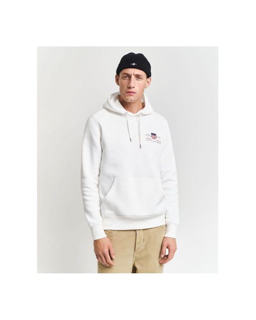 Gant Regular Medium Archive Shield Hoodie Für Herren in White für Herren