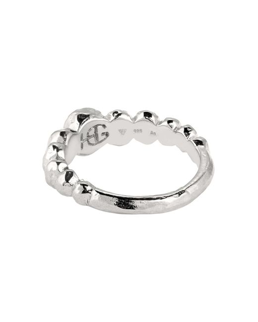 Haze & Glory White Ring Bubble Design 925 Sterling Silber Für Damen