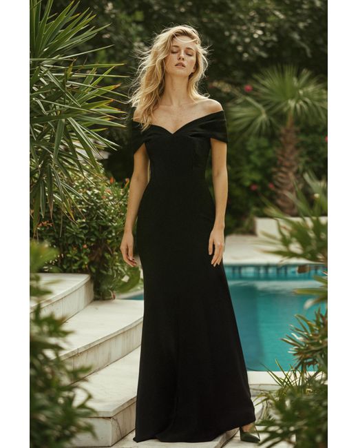 Trendyol Black Schwarzes, Gewebtes, Langes, Schickes Abendkleid Mit Fischschnitt Und Abschlussballkleid Für Damen