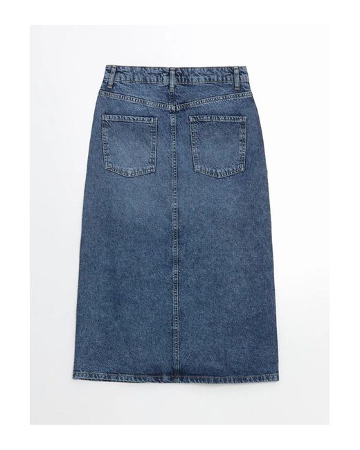 LC Waikiki Blue Lcwaikiki Klassischer-Jeansrock Mit Schmaler Passform Für Damen
