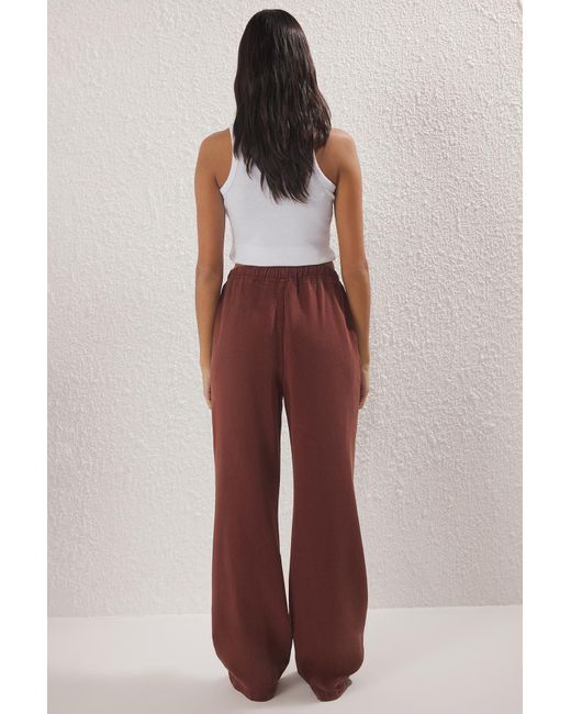 Trendyol Red Mehr 100% Tencel Beli, Elastische Jeans Mit Hoher Taille Für Damen