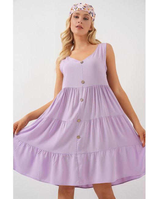 Bigdart Purple Kurzkleid Mit Null-Manschettenknöpfen 2571 – Flieder Für Damen