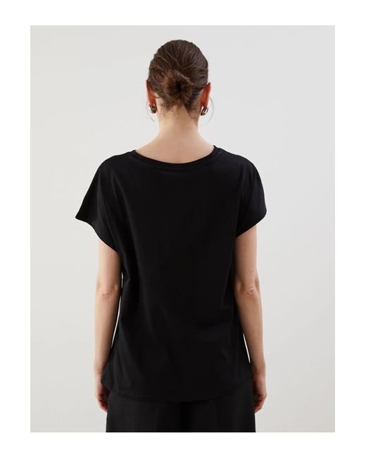 LC Waikiki Black Lcwaikiki Klassisches Schwarzes T-Shirt Mit Rundhalsausschnitt Für Damen