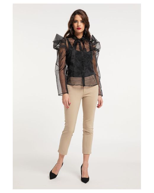 faina Black Organza Bluse Für Damen