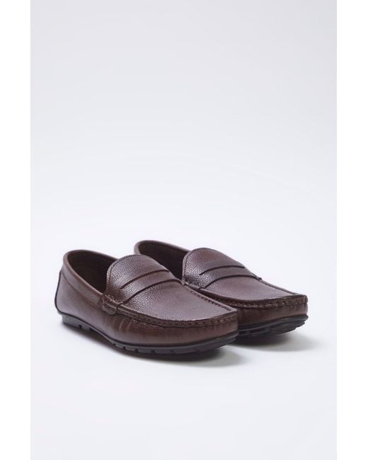 Trendyol Braune Loafer-Schuhe Aus Echtem Leder Mit Quadratischer Zehenpartie Für Herren in Brown für Herren