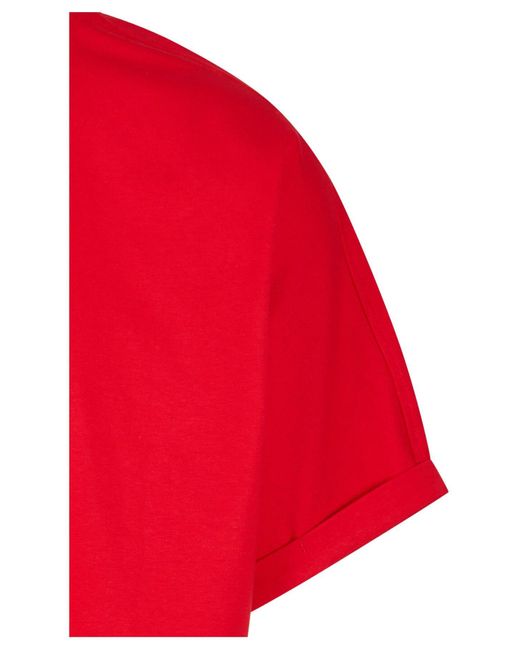 Urban Classics Long shaped turnup t-shirt in Red für Herren