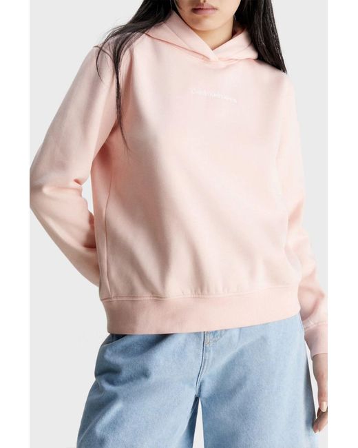 Calvin Klein Blue Sweatshirt Aus Baumwolle Mit Kapuze Und Logo