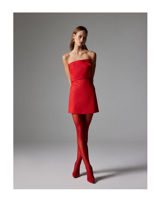 Koton Red Trägerloses Minikleid – Schleifendetail Für Damen