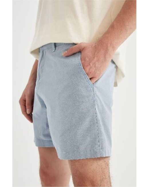 Defacto Sommer-Bermudashorts Aus Leinen Mit Normaler Passform Für Herren in White für Herren
