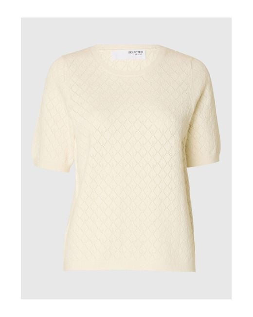 SELECTED Natural Stricktop Viskosemix Für Damen