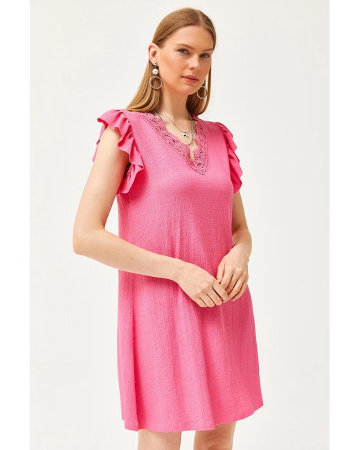 Olalook Pink Kleid a-linie