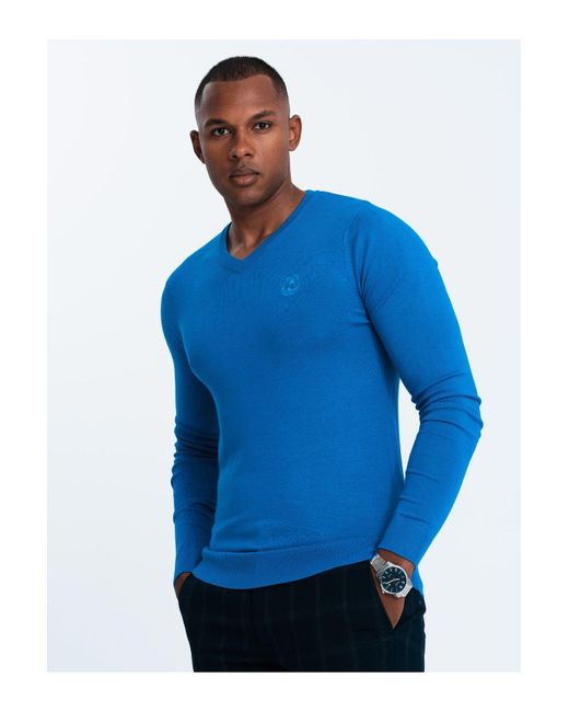 Ombre Eleganter Pullover Mit V-Ausschnitt V19 Xxl Für Herren in Blue für Herren