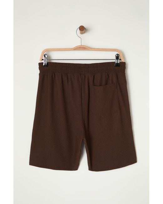 Trendyol Mittelgroße Ottoman-Shorts Mit Brauner Textur – Schnürung, Knitterfrei Für Herren in Brown für Herren