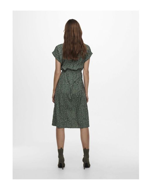 ONLY Green Bindegürtel Detailliertes Hemdblusenkleid Für Damen