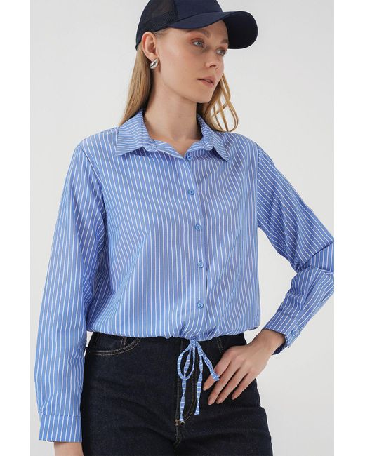 Bigdart Blue 20276 Gestreiftes Langarmshirt Für Damen