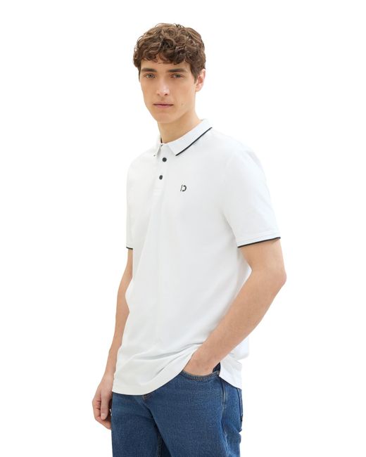 Tom Tailor Poloshirt mit streifen in White für Herren