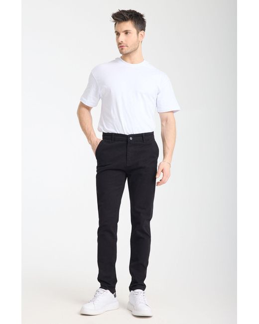 Trendyol Schwarze Slim-Fit Basic Chino Flexible Gabardine-Hose Für Herren in Blue für Herren