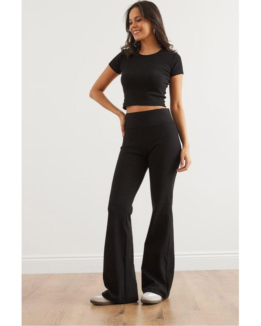Olalook Black Schwarze Hose Aus Lycra Mit Spanischem Bein – Pnt- 19000313 Für Damen