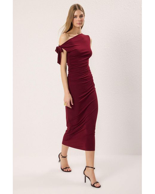 Trendyol Red Dehnbares, Gestricktes Maxi--Bleistiftkleid – Für Damen