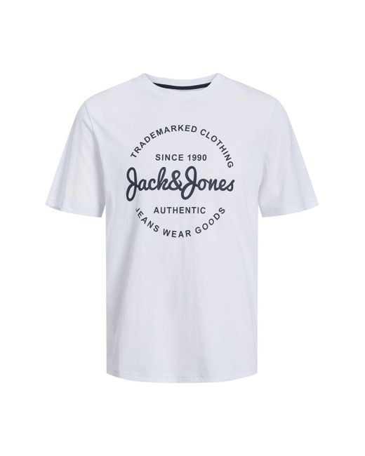 Jack & Jones T-Shirt Plus Size 5Er-Pack Gedruckt T-Shirt Für Herren in White für Herren