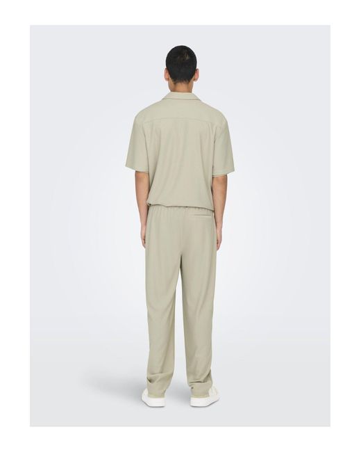 Only & Sons Hose Mit Weitem Beinschnitt Onssinus Locker Geschnitten Hose Mit Weitem Beinschnitt Für Herren in Natural für Herren