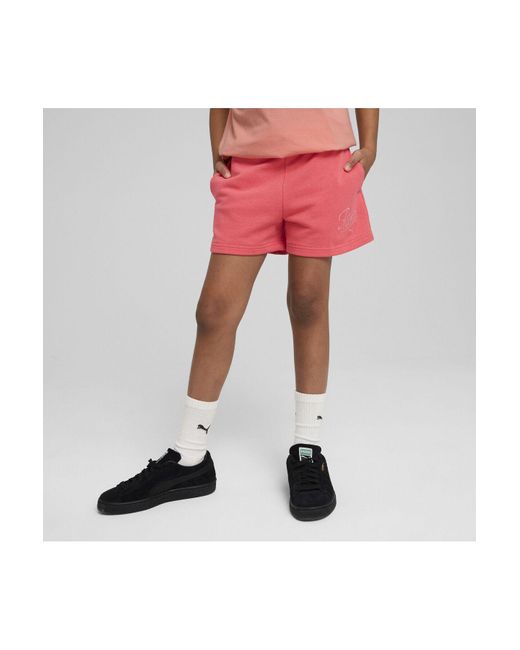 PUMA White Essentials Script Shorts Für Damen