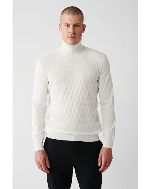 AVVA Strickpullover Aus Baumwolle Mit Rollkragenpullover in Gray für Herren